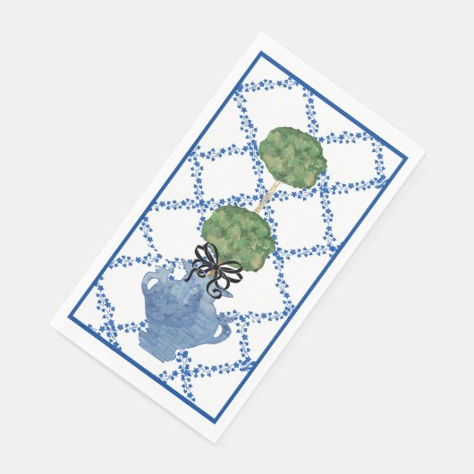 Blue Ivy Lattice Topiary Ginger Jar Jars Serviette (Ecke)