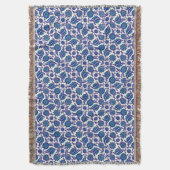 Blue Iznik Flower Pattern Decke (Vorderseite Vertikal)