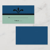 Blue/Jade Extravagant Art Deco Platzkarten (Vorne/Hinten)