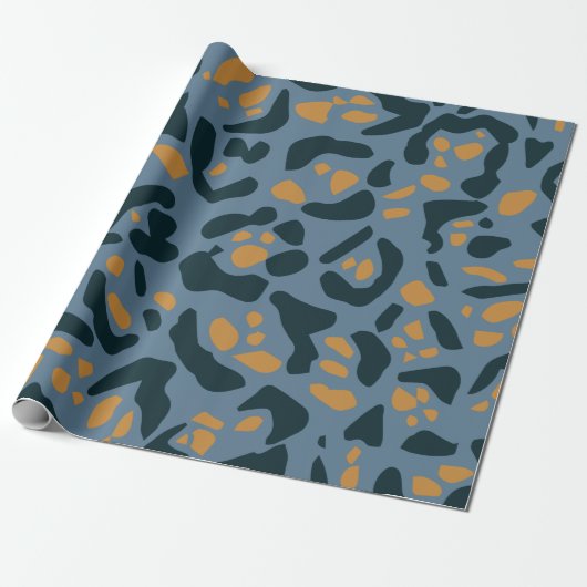 Blue Jaguar Print Geschenkpapier (Ungerollt)