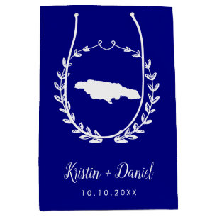 Blue Jamaica Karte Hochzeit Begrüßung Swag Mittlere Geschenktüte