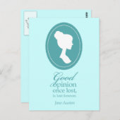 Blue Jane Austen gute Meinung verloren Zitat Gesch Postkarte (Vorne/Hinten)