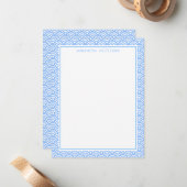 Blue Japanese Seigaiha Pattern Mitteilungskarte (Vorderseite/Rückseite Beispiel)