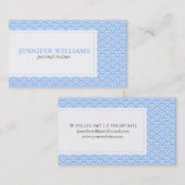 Blue Japanese Seigaiha Pattern Visitenkarte (Vorne/Hinten)