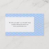 Blue Japanese Seigaiha Pattern Visitenkarte (Rückseite)