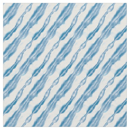 Blue Japanese Shibori Style Watercolor Print Stoff (Nahaufnahme)