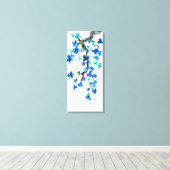 Blue Japanisch Blüten Canvas Print Leinwanddruck (Insitu (Holzboden))