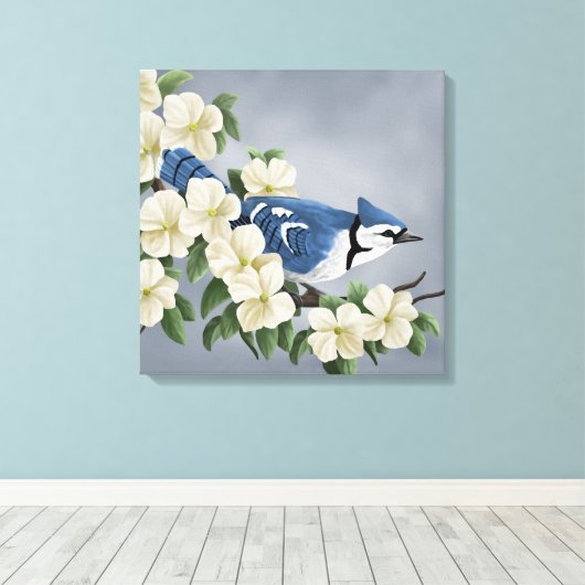 Blue Jay Art Prints Leinwanddruck (Insitu (Holzboden))