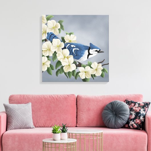 Blue Jay Art Prints Leinwanddruck (Insitu (Wohnzimmer))
