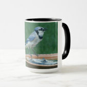 Blue Jay auf Bird Bath Bird Fotografy 15oz Coffee Tasse (VorderseiteRechts)