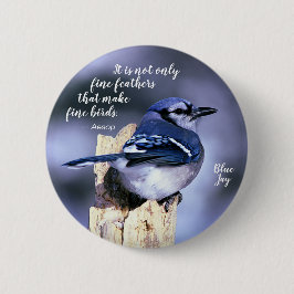 Blue Jay auf Post Wildlife Fotografy Nature Button