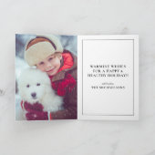 Blue Jay auf Snowy Fence Feiertagskarte (Innenseite)