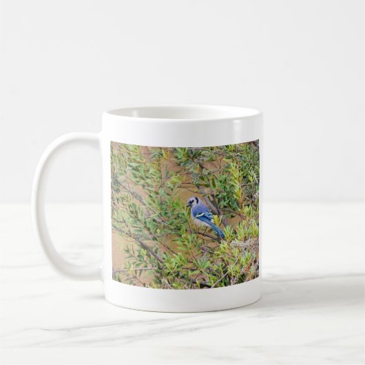 Blue Jay auf Wax Myrtle Kaffeetasse (Links)