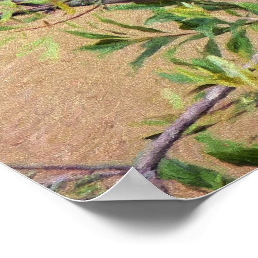 Blue Jay auf Wax Myrtle Poster (Ecke)