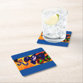 Blue Jay Autumn Gold Magnet Save the Date Rechteckiger Pappuntersetzer (Vor Ort)