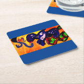 Blue Jay Autumn Gold Magnet Save the Date Rechteckiger Pappuntersetzer (angewinkelt)