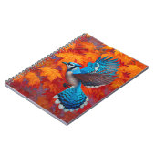 Blue Jay Autumn Maple Blätter Flight Art Notizblock (Linke Seite)