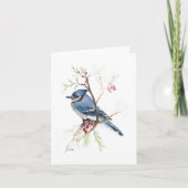 Blue Jay Beautiful Watercolor Note Card (Vorderseite)
