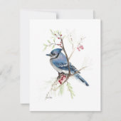 Blue Jay Beautiful Watercolor Note Card (Vorderseite)