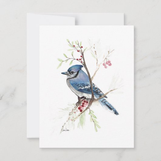 Blue Jay Beautiful Watercolor Note Card (Vorderseite)