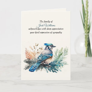 Blue Jay Beileid Vielen Dank von Familie Karte