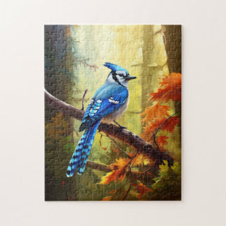Blue Jay Bird Art Jigsaw Puzzle