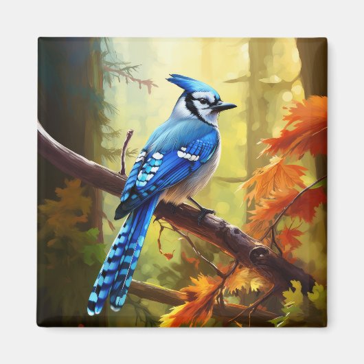 Blue Jay Bird Art Magnet (Vorne)