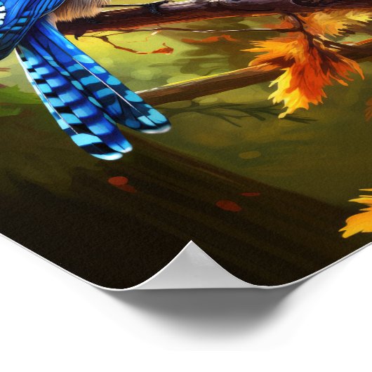 Blue Jay Bird Art Poster (Ecke)