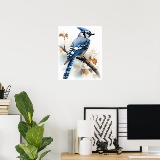 Blue Jay Bird Art Print Poster (Heimbüro)