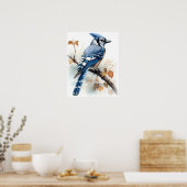 Blue Jay Bird Art Print Poster (Küche)