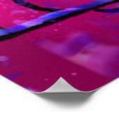 Blue Jay Bird auf Baumzweig Rosa Abstrakte Kunst Poster (Ecke)