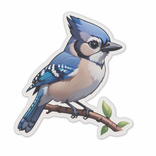 Blue Jay Bird Aufkleber (Vorderseite)
