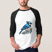 Blue Jay bird Basic 3/4 Sleeve Raglan T - Shirt (Vorderseite)