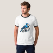 Blue Jay bird Basic Ringer T - Shirt (Vorne ganz)