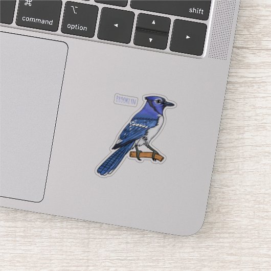 Blue Jay bird Cartoon Aufkleber (Ausschnitt)