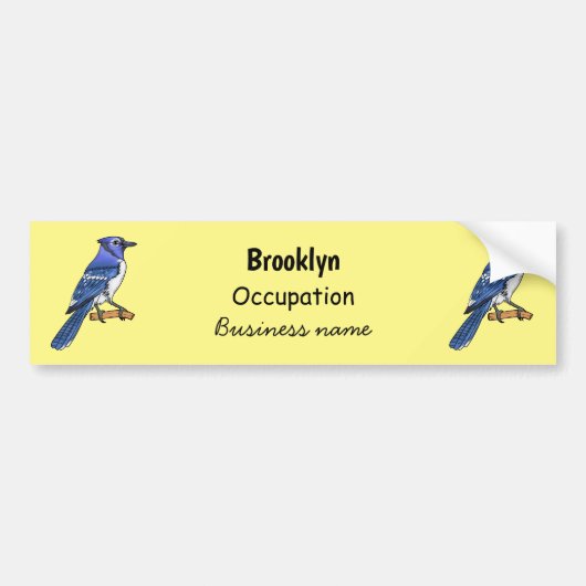 Blue Jay bird Cartoon Autoaufkleber (Vorne)