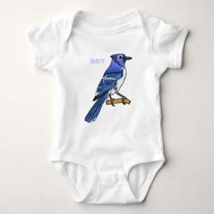 Blue Jay bird Cartoon Baby Strampler