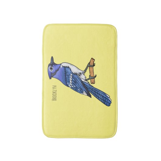 Blue Jay bird Cartoon Badematte (Vorderseite Vertikal)