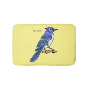 Blue Jay bird Cartoon Badematte