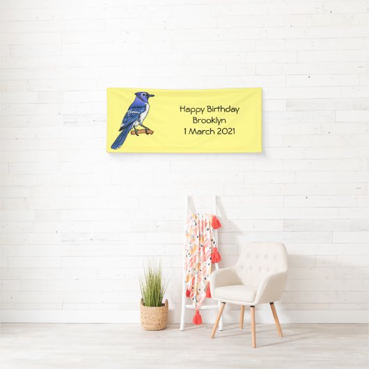 Blue Jay bird Cartoon Banner (Insitu)