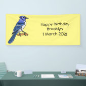 Blue Jay bird Cartoon Banner (Messe)