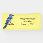 Blue Jay bird Cartoon Banner (Horizontal)
