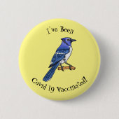 Blue Jay bird Cartoon Button (Vorderseite)