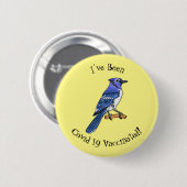 Blue Jay bird Cartoon Button (Vorne & Hinten)