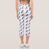 Blue Jay bird Cartoon Capri Leggings (Rückseite)