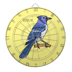 Blue Jay bird Cartoon Dartscheibe