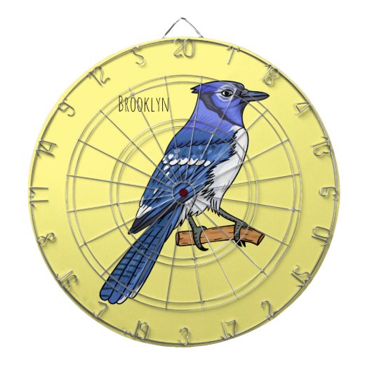 Blue Jay bird Cartoon Dartscheibe (vorne)