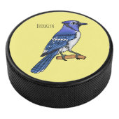 Blue Jay bird Cartoon Eishockey Puck (3/4)
