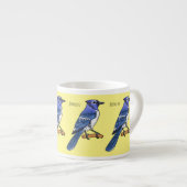 Blue Jay bird Cartoon Espressotasse (Vorderseite Rechts)