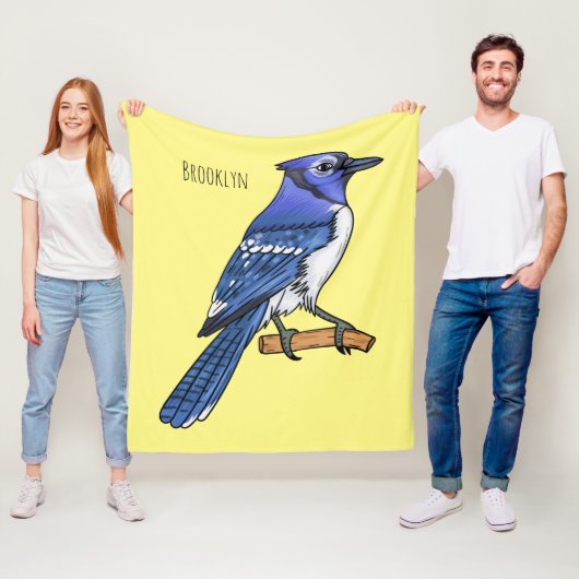 Blue Jay bird Cartoon Fleecedecke (Beispiel)